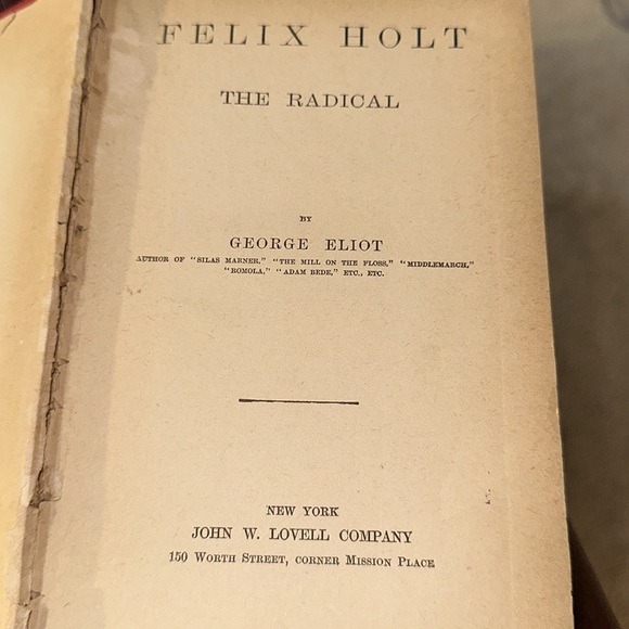 Antique Embossed Book “Felix Holt, the Radical” by George Eliot-Lovell Edition - Picture 11 of 13